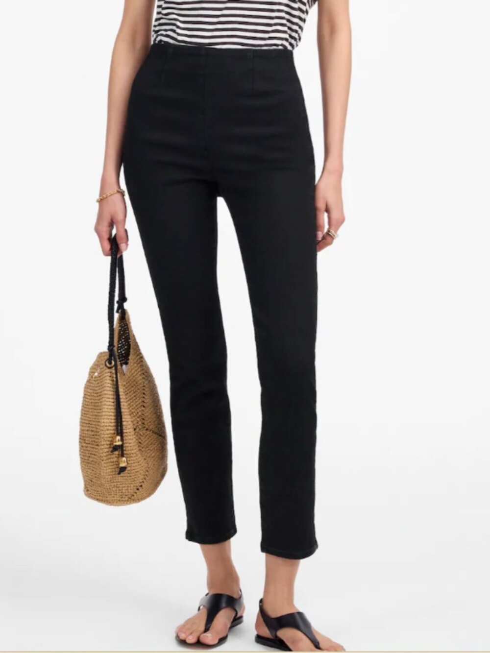 Madewell Denim Slim Crop Pants in Black Rinse